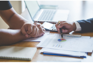 hands on office table