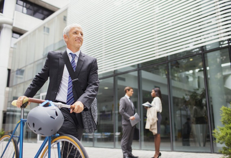 man riding a bike